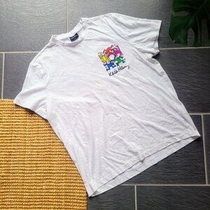 Keith Haring Dancing People Circle Short Sleeve Shirt Art Wear Size 2XL